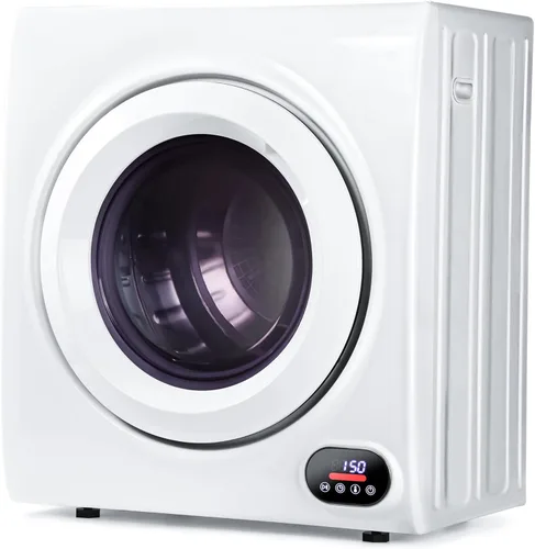 Euhomy Secadora de ropa compacta, 2.65 pies cúbicos de carga frontal, de acero inoxidable, con tubo de escape, 1400 W, panel de control LCD de E EUHOMY LLC