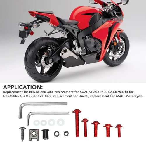 Vista 4 de 177PCS Kit de carenado de motocicleta Tornillos de aluminio para parabrisas de motocicleta M5 M6 Reemplazo de tornillos para parabrisas