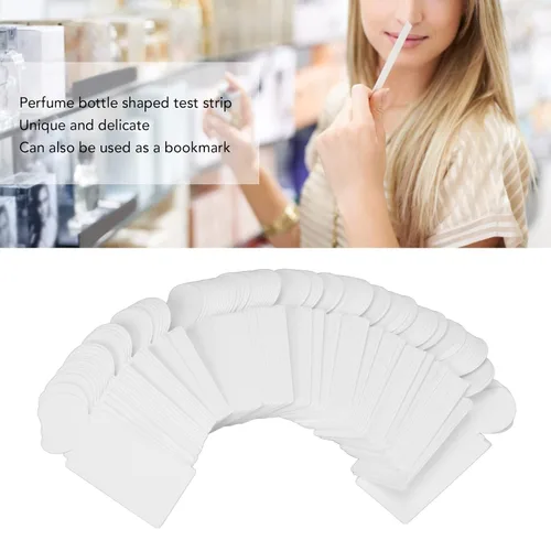 Vista 7 de 100 tiras de prueba de perfume, tiras de papel de prueba de aceite esencial profesional para aromaterapia tienda casera papel blanco 3.8 x 1.4 in