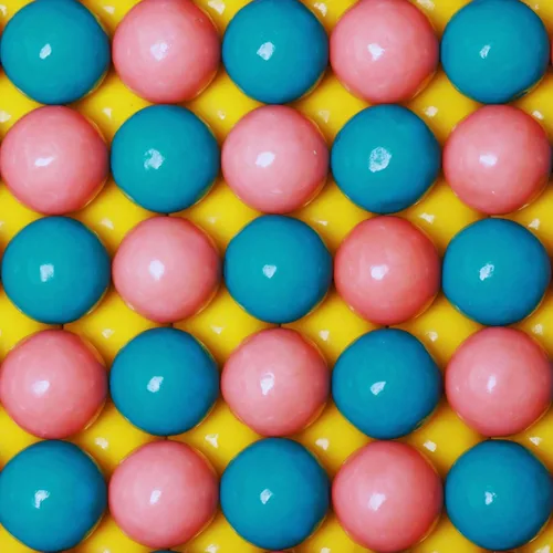 Vista 16 de Bolas de chicle de algodón de azúcar, bolas de goma de mascar grandes de 0.91 pulgadas, bolsa resellable de 1.7 libras, colores rosa pastel y azul