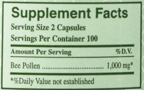 Vista 2 de Y.S. ECO Bee Farms - Polen de abeja 100% puro, 1,000 mg- 200 cápsulas