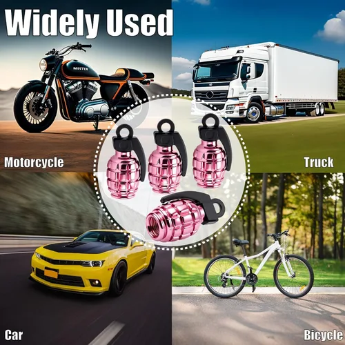 Vista 134 de 4 tapas de válvula de neumático, cubiertas universales de válvula de neumático de aleación de aluminio para automóviles, camiones, SUV, Negro