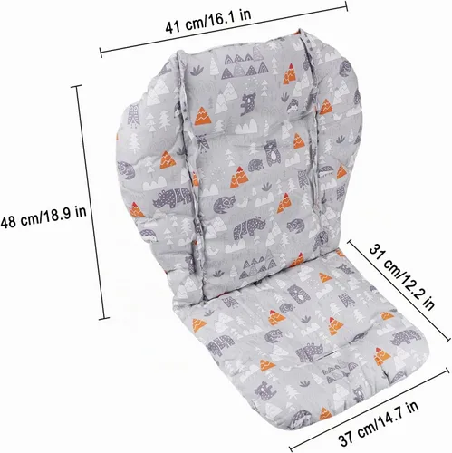 Vista 8 de Cojín para silla alta (estampado animal verde)