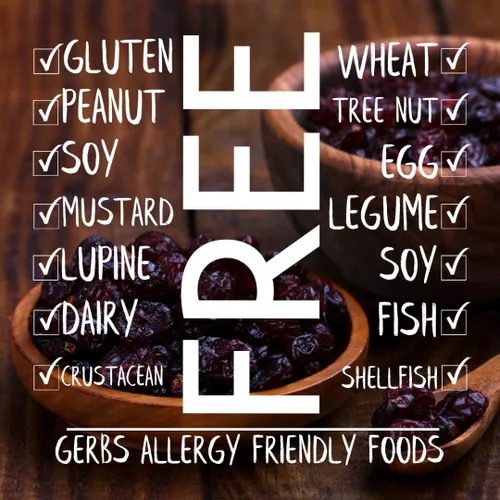 Vista 45 de Frutas secas GERBS, Top 14 libres de alergia alimentaria, sin sulfuro, sin conservantes, sin OMG, vegano