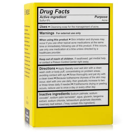 Vista 4 de 111MedCo Barra limpiadora de piel con 6% de azufre, jabón medicado para tratamiento del acné para cara, pecho y espalda, ayuda a secar el exceso