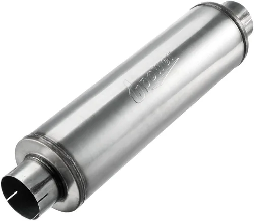 Upower 4" Inlet Diesel Exhaust Muffler 7" x 24" Body 30" Whole Length XS2772 - Straight Through Stainless Steel Welded On Resonator Muffler