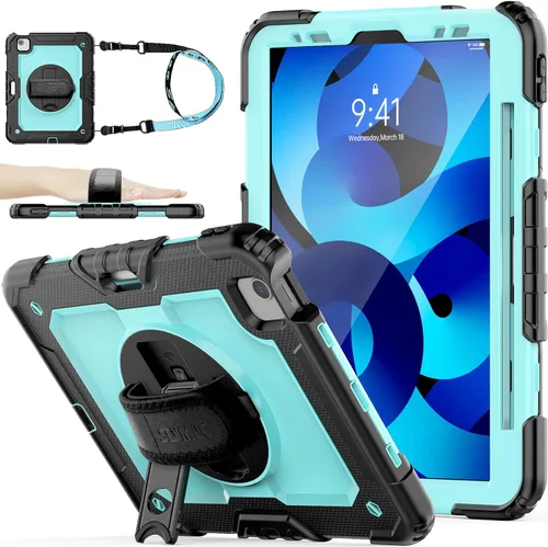 Vista 9 de SEYMAC stock Funda para iPad Air 5ª/4ª Generación/Pro 11 (4ª/3ª/2ª) con Protector de Pantalla Soporte para Bolígrafo, Correa de Mano Giratoria