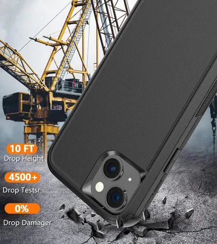 Vista 3 de Diverbox Funda para iPhone 15 [a prueba de golpes] [a prueba de caídas] [protector de pantalla de vidrio templado], funda de protección resistente