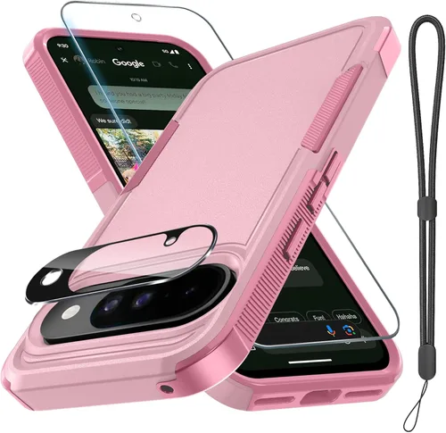 Vista 17 de RMOCR Funda para Google Pixel 9 Pro XL, de cuerpo completo, resistente, a prueba de golpes, con correa de cordón, protector de pantalla de vidrio
