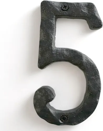 Vista 24 de NACH JS-RN4-0 números rústicos de casa de hierro fundido, 4 pulgadas, negro