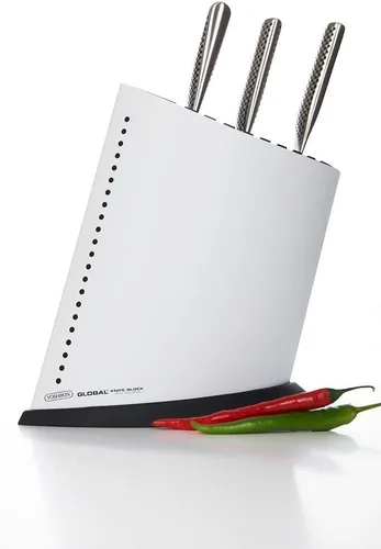 Vista 3 de Global GKB-52/CW, bloque de cuchillos de 10 ranuras, color blanco