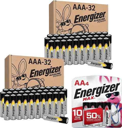 Energizer Paquete variado de baterías AAA Alkaline Power y baterías AA Max, 64 baterías AAA y 4 baterías AA (68 unidades)