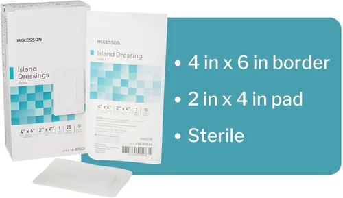 Vista 3 de McKesson Aderezo para islas, estéril, polipropileno/rayón, 4 x 6 pulgadas, 25 unidades, 1 paquete