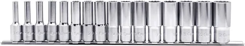Vista 2 de Genius Tools TW-316MD - Juego de llaves de vaso de mano profundas, 16 piezas, 38" Dr