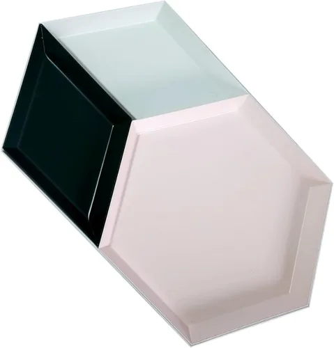 Vista 7 de E&E SYL - Bandeja decorativa para mesa auxiliar, juego de bandejas apilables, bandejas para servir alimentos, bandejas para entretener, decoración