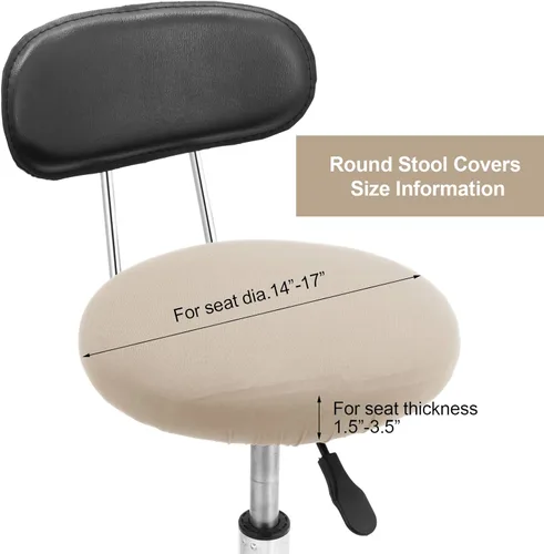 Vista 2 de Tatuo Fundas de asiento de taburete de bar redondas, fundas de cojín lavables, fundas elásticas para sillas de bar para sillas de 14 a 17 pulgadas