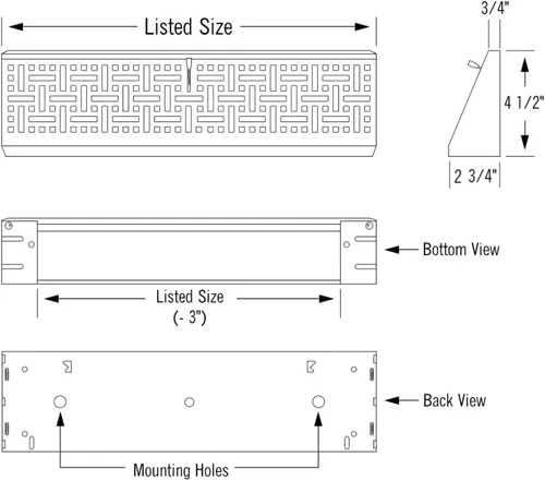 Vista 4 de Imperial Zócalo decorativo blanco 18", RG4080