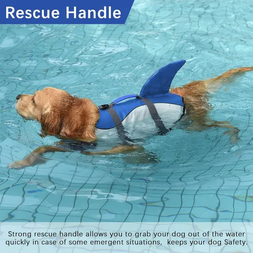 Vista 2 de Dogcheer Chaleco salvavidas para perro, pequeño, chaleco salvavidas ajustable para mascotas, chaleco de natación para cachorros, chaleco salvavidas