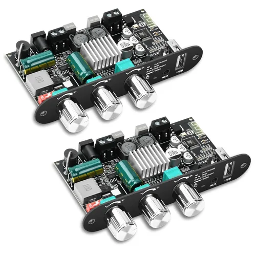 Vista 14 de Daakro 2 placas amplificadoras Bluetooth ZK-1001B, placa amplificador de canal mono de 100 W con función de emparejamiento TWS, CC 7-24 V, entrada