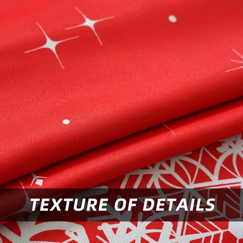 Vista 3 de Cortinas de Navidad Cortinas opacas de Navidad para sala de estar y dormitorio Cortinas de Navidad con diseño de copo de nieve rojo, 84 pulgadas