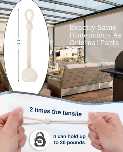 Vista 4 de Piezas de repuesto universales para sombra, resistentes a la intemperie, compatibles con persianas enrollables Coolaroo para exteriores, persianas