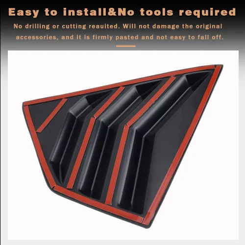 Vista 7 de BOYOUS 2 rejillas de ventana laterales traseras de ABS para Nissan Kicks 2018-2024, persianas de ventilación de aire, accesorios de decoración