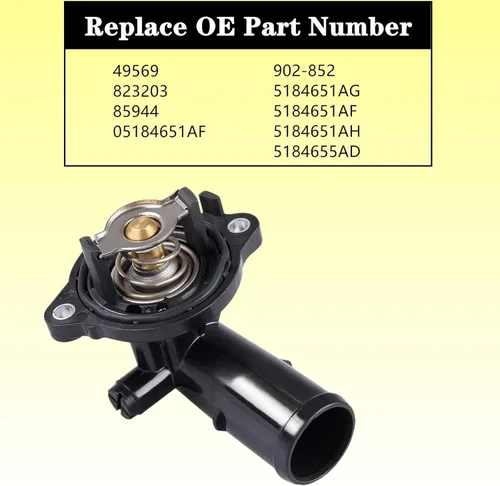 Vista 2 de Conjunto de carcasa del termostato del refrigerante del motor 5184651AH, compatible con Durango 2011-2015, Jeep Grand Cherokee 2011-2015, Jeep