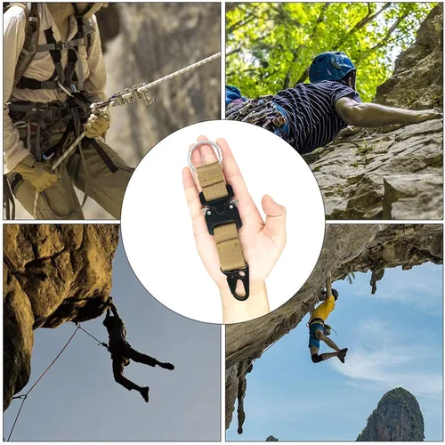 Vista 5 de Llaveros tácticos para hombres, clips de engranaje EDC con clip HK, llavero militar grande, accesorios Molle