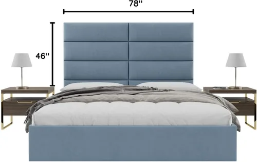 Vista 295 de Vänt - Paneles tapizados de cabecera para montar en la pared, diseño Isabelle, 60 x 23 pulgadas, configuración de 4 paneles individuales
