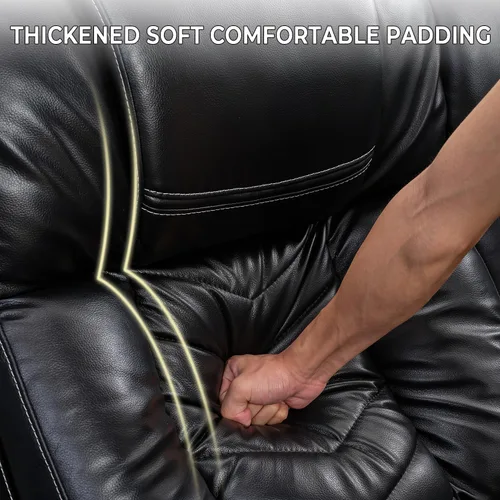 Vista 7 de Sofá Seccional Reclinable Eléctrico con Altavoces de Graves para Sala de Estar, Conjuntos de Sofás Seccionales de Esquina Reclinables de Cuero