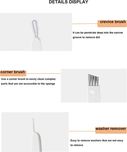 Vista 3 de Pequeño cepillo de limpieza - Mini cepillo multifuncional de limpieza de hendiduras, herramientas de limpieza de botellas de agua para vaso