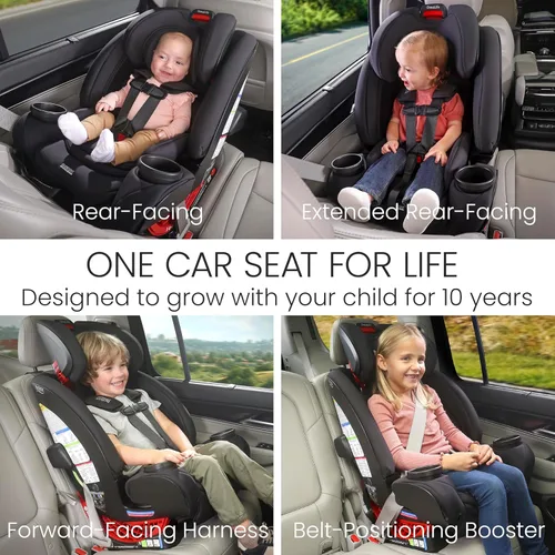 Vista 2 de Britax One4Life - Asiento convertible todo en uno para auto, 3 en 1, silla y asiento elevador con instalación ClickTight, capacidad extendida hacia