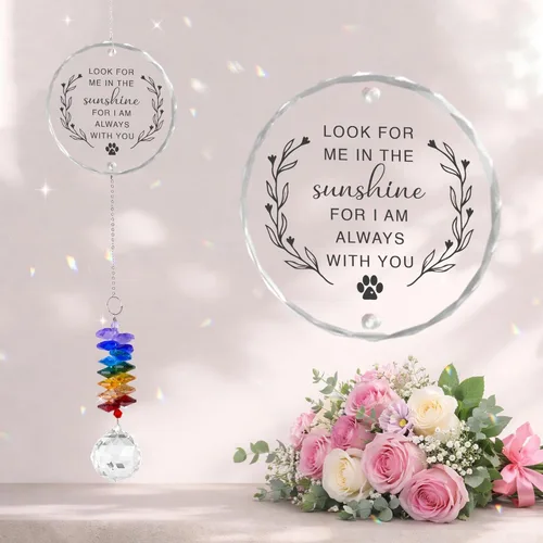Vista 20 de Adornos de Navidad - Regalo de condolencia para la pérdida de un ser querido - Adorno atrapasueños - Creador de arcoíris de cristal - Decoración