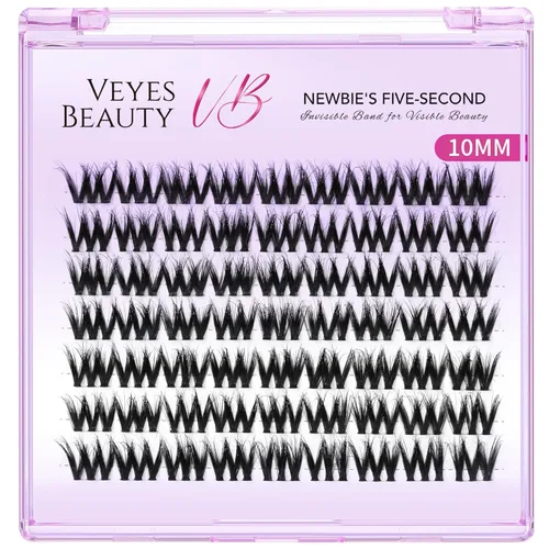 Vista 2 de VEYESBEAUTY Extensiones de Pestañas Individuales Esponjosas en Racimos VBmuse 3D Pestañas de Volumen en Capas Banda Delgada e Invisible Pestañas