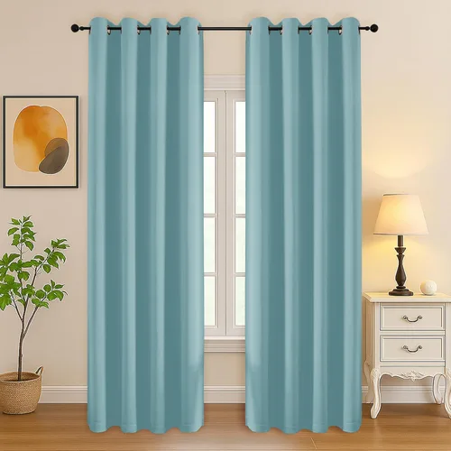 Vista 72 de Simplebrand Juego de 2 paneles de cenefa aguamarina para ventana de cocina de 14 pulgadas de largo, cortinas de oscurecimiento de habitación