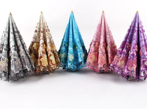 Vista 37 de Honeystore - Parasoles de encaje de flores para fiesta de boda, paraguas nupcial de encaje