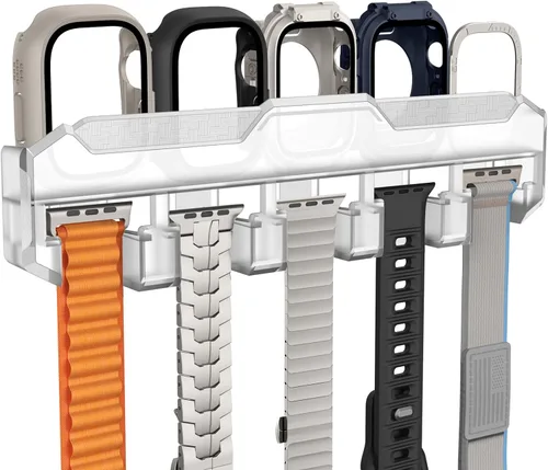 FULLIFE Compatible con 15 ranuras para Apple Watch, organizador de correa y 5 ranuras para Apple Watch, soporte para pulsera, caja de reloj para