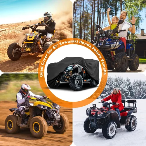 Vista 7 de COVERVIN Cubierta para ATV Impermeable de Servicio Pesado, Resistente a Todo Clima, Lluvia y Sol, Cubierta de 4 Ruedas Cubierta Quad para Honda