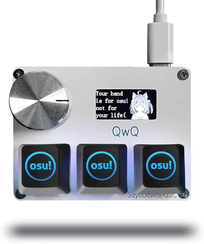 Vista 9 de BTXETUEL SayoDevice O3C Teclado OSU con Interruptores Hall de Disparo Rápido Interruptores Lineales Magnéticos con Perilla y Pantalla, Copiar Pegar