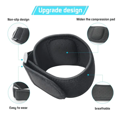 Vista 2 de Codera, coderas de tenis (1 par) para tendinitis y coderas de tenis, correas de codo de golfistas para hombres y mujeres, envolturas de neopreno