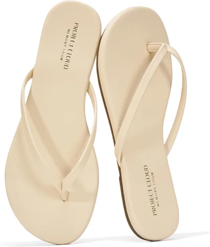 Vista 29 de Project Cloud - Sandalias para mujer planas de espuma viscoelástica, ligeras de cuero vegano, sandalias esenciales de verano para la playa