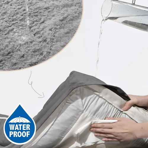 Vista 5 de Comfort Expression - Cama ortopédica para perros medianos de 30x20 pulgadas, cama impermeable de espuma de huevera para mascotas medianas