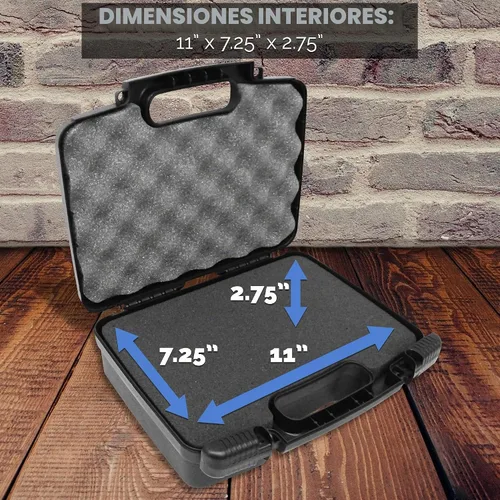 Vista 7 de CASEMATIX - Funda rígida de 12 pulgadas con espuma, almacenamiento rígido personalizable para electrónica, micrófonos, grabadoras y proyectores