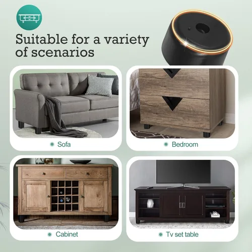 Vista 7 de 4 patas de plástico para muebles de 1-1/8 pulgadas, patas de sofá negras, patas redondas para muebles, patas de repuesto para sofá con tuercas