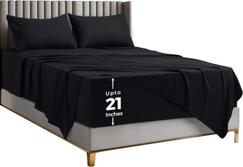 Vista 25 de Utopia Bedding - Juego de sábanas de bolsillo profundo para cama individual – Se adapta a colchones de hasta 21 pulgadas – Refrescantes, suaves