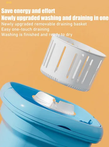 Vista 4 de Mini lavadora, mini lavadora portátil, lavadora plegable, lavadora de ropa interior, adecuada para ropa interior, calcetines, viajes, camping