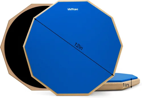 Vista 13 de Almohadilla y palos de práctica de 12 pulgadas, almohadilla de tambor para principiantes con baquetas (2 pares) y bolsa de transporte, almohadilla