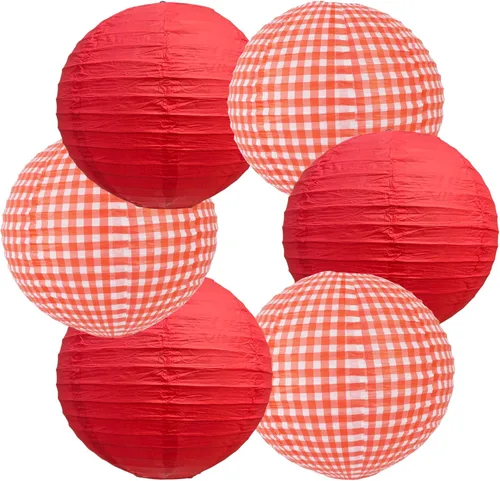 Vista 34 de BEISHIDA 10 Linternas de Papel Blancas Decorativas Chinas/Japonesas Colgantes Redondas de Papel Lámpara para Cumpleaños, Bodas, Navidad, Nupcial