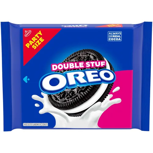 OREO Galletas sándwich de chocolate de doble relleno, tamaño fiesta, 24.95 onzas