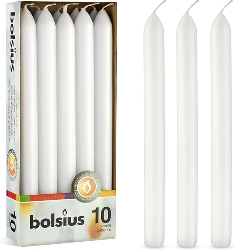 Vista 9 de BOLSIUS Ivory Dinner Candles - Juego de 10 velas rectas sin perfume de 9 pulgadas, 8 horas de tiempo de combustión, calidad europea premium, sin